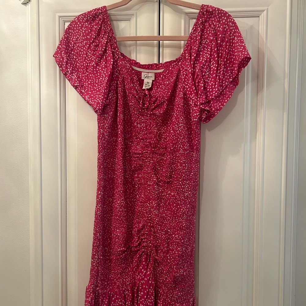 Pink Scrunchy Fitted Mini Dress